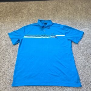 Men's Nike Dri Fit Short Sleeve Golf Polo Shirt Sz XL Blue Green White